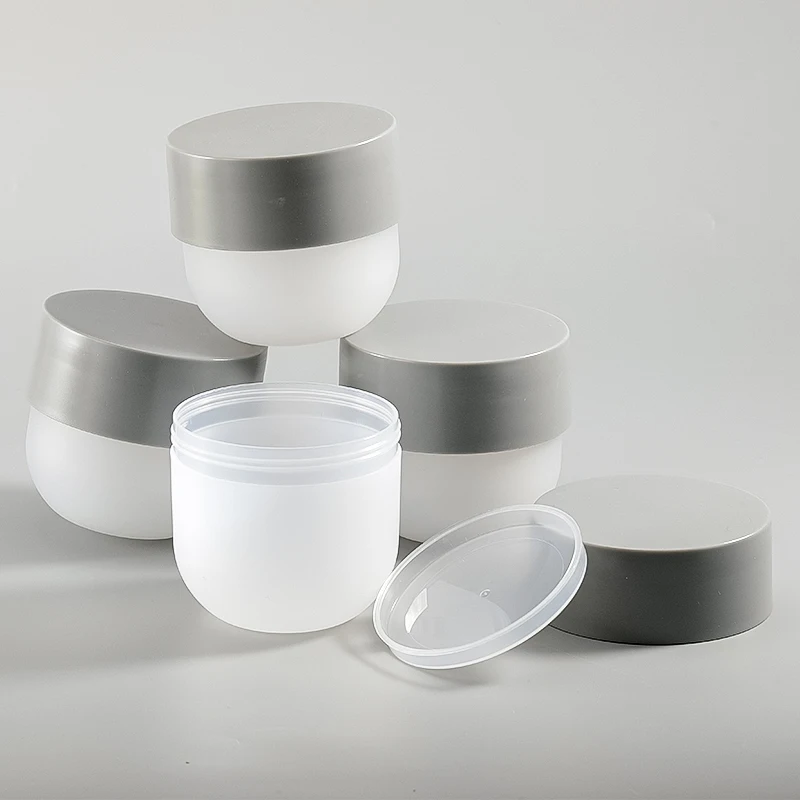 300g white body gray cover large capacity milk scrub cosmetic packaging container empty plastic jar