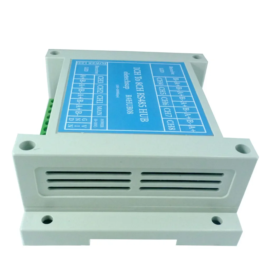 8ch RS485 Hub Industrial Grade 485 Bus Repeater Signal for All Protocols Modbus Rtu Ascii PLC PTZ Camera