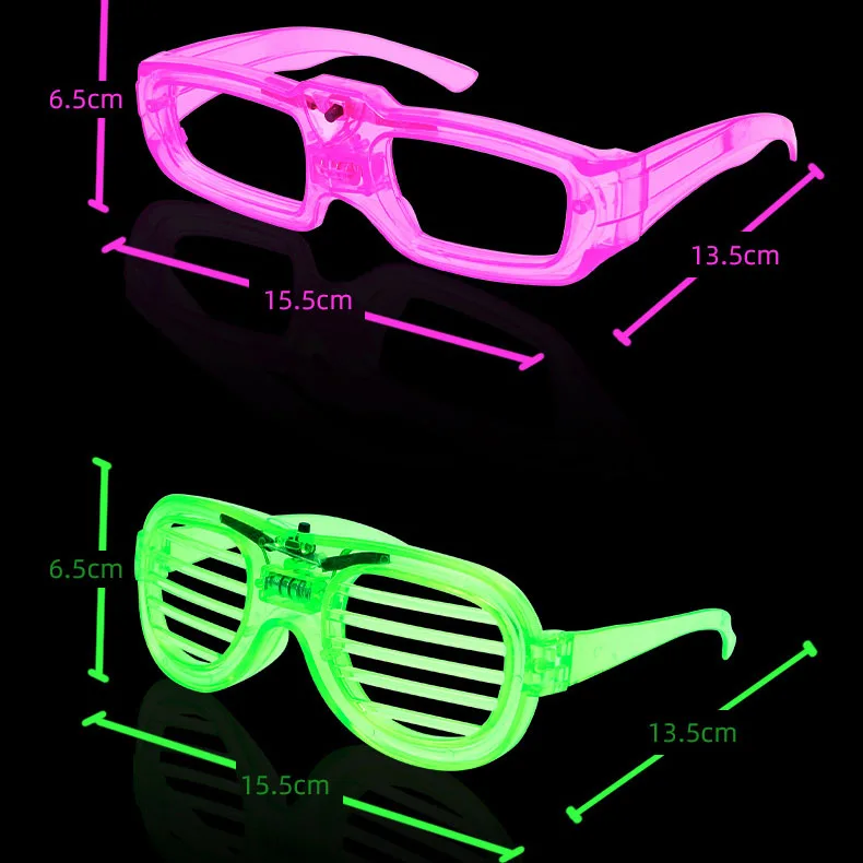 LED Toy Color Shutter Glow Glasses Party LED Eye Glasses  Birthday Party Supplies Flash Changing 3D Luminous Glasses