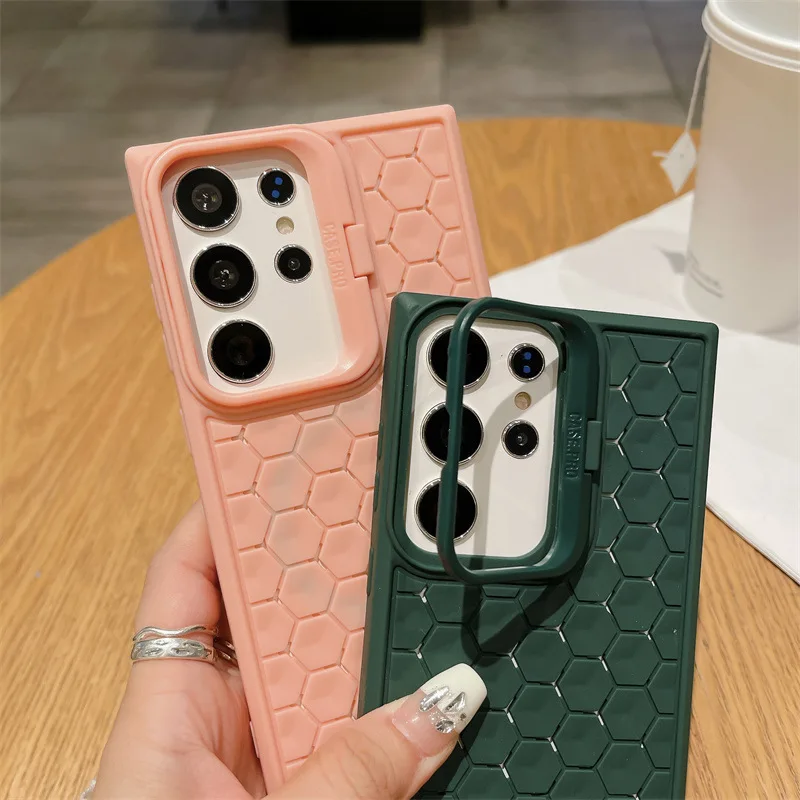 For Samsung Galaxy S24 Ultra S23 Plus S23 FE S22 S21 Camera Metal Ring Holder Cover Shell Lens Protect Stand Magnetic Phone Case