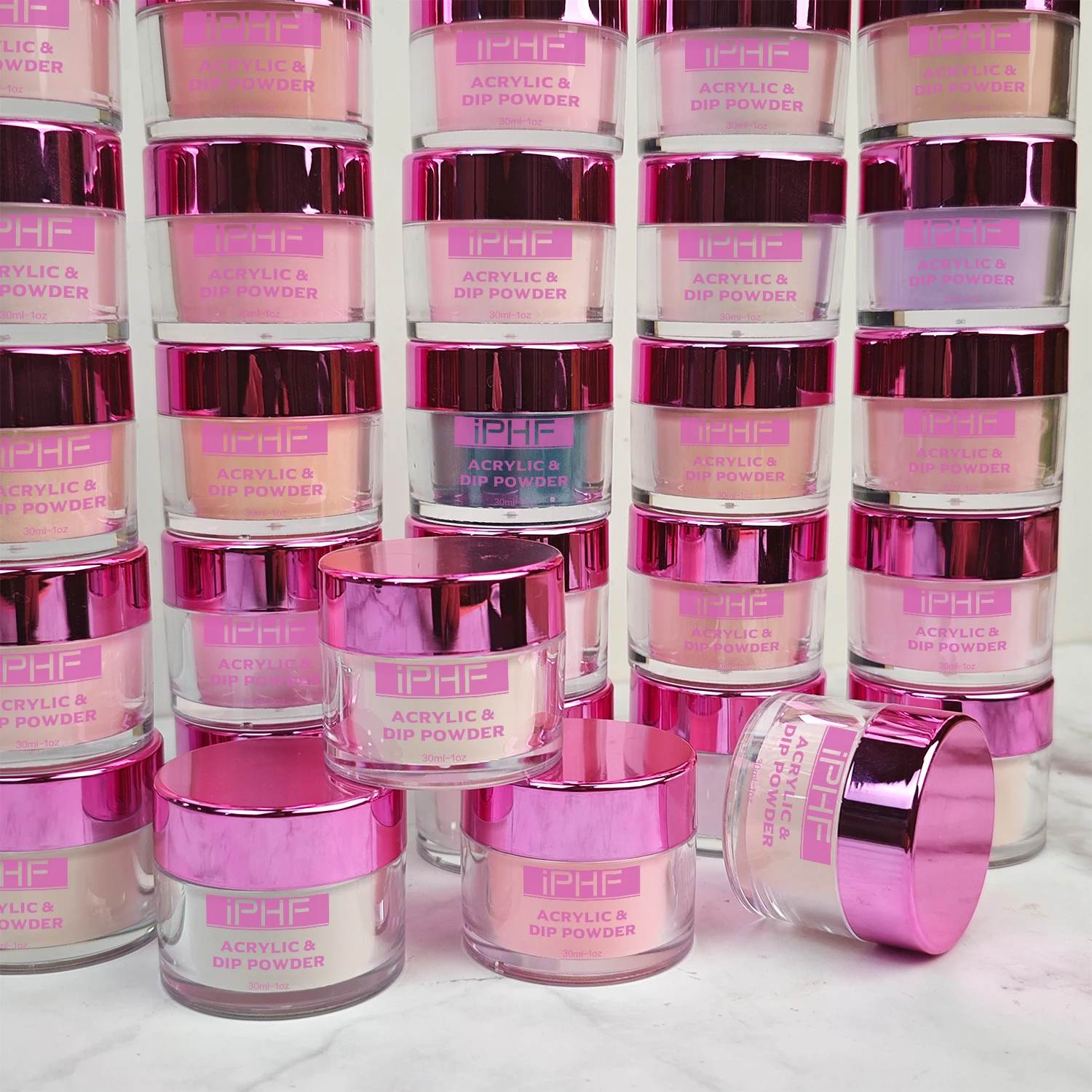 Professional No Marbling Clear Nude Acrylic Powder for Nail Carving Custom Logo Fast Dry 1oz Glitter Material