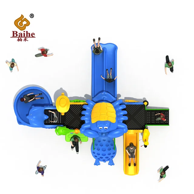 Most Popular Outdoor Plastic Playground Swing And Slide Set Water Park Playground Equipment For Swimming Pool