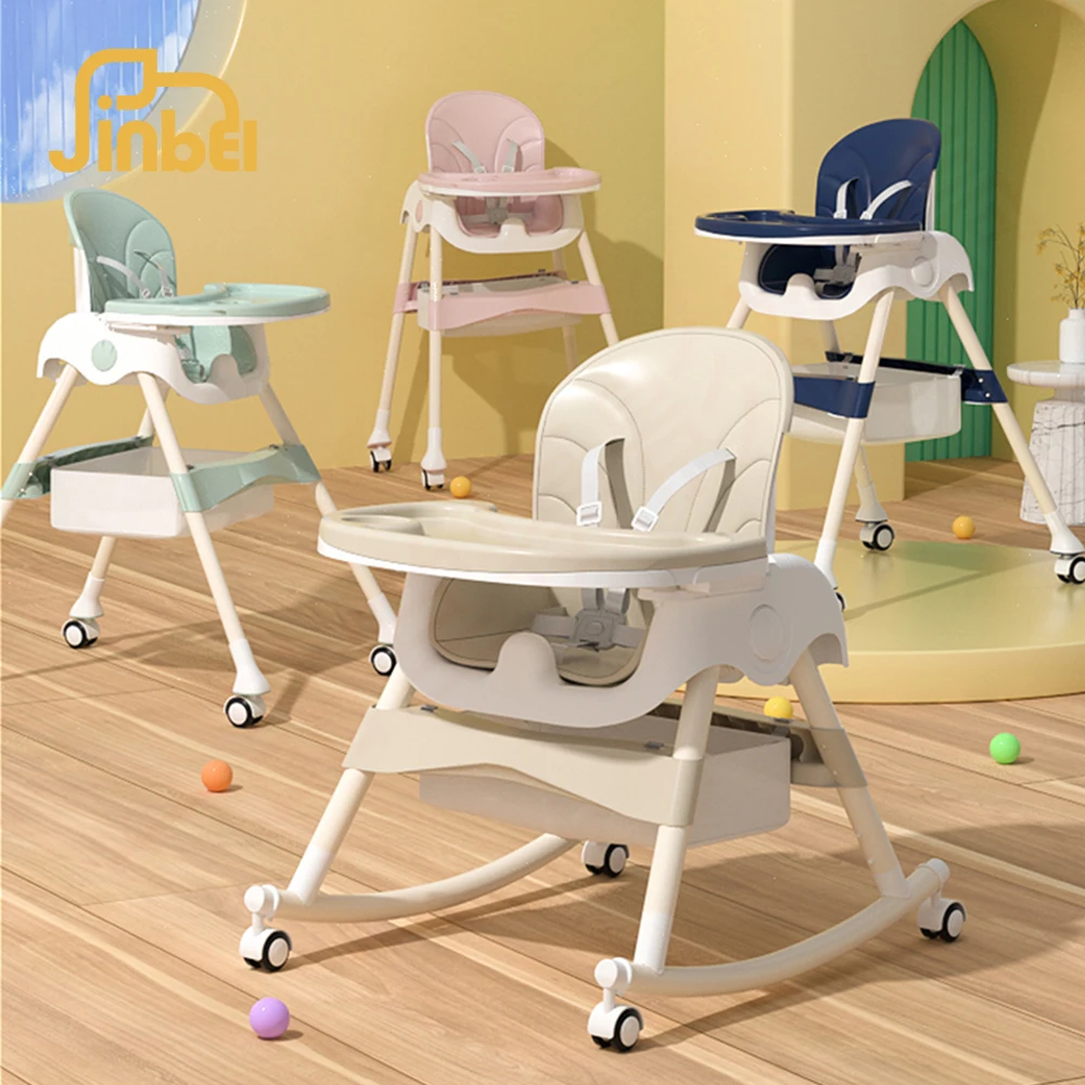 Jinbei 6 in 1 Portable Foldable Kids Feeding Chairs Baby High Dining Chair