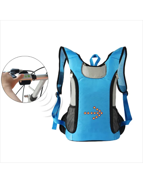 Premium Remote Control LED Light Turn Signal Bike Bags Cycling Hiking Back Packs Outdoor Night Safety Backpack Bag