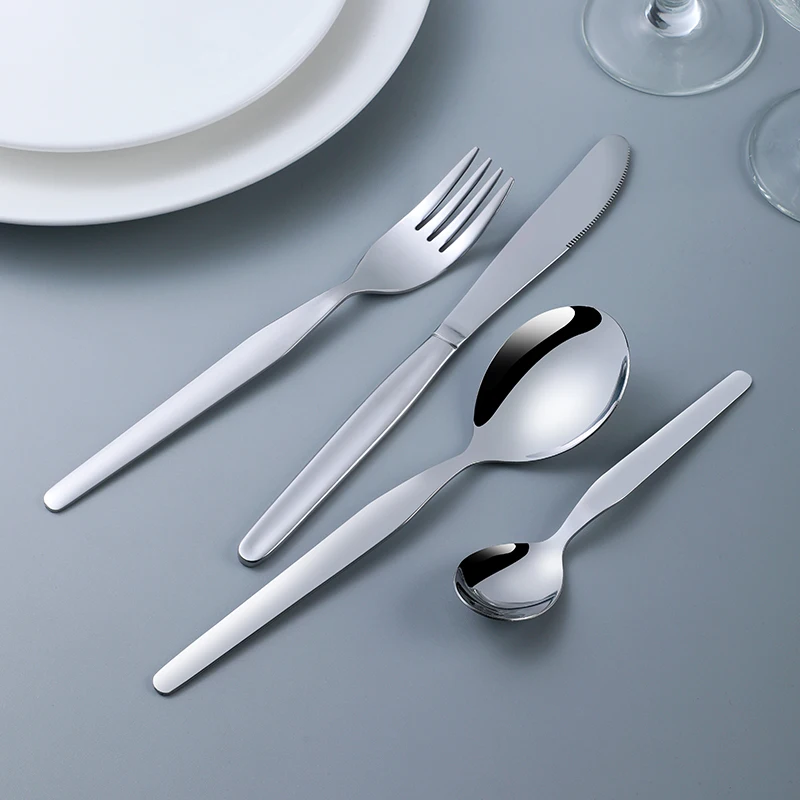 Modern Silver Spoon Fork Knife Flatware Sets Stainless Steel Cutlery Sets