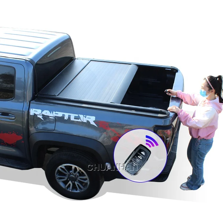 Pickup  truck bed tonneau cover Electric Aluminum Alloy Roller Lid for Mazda BT-50 Ford Ranger ToyotaTundra