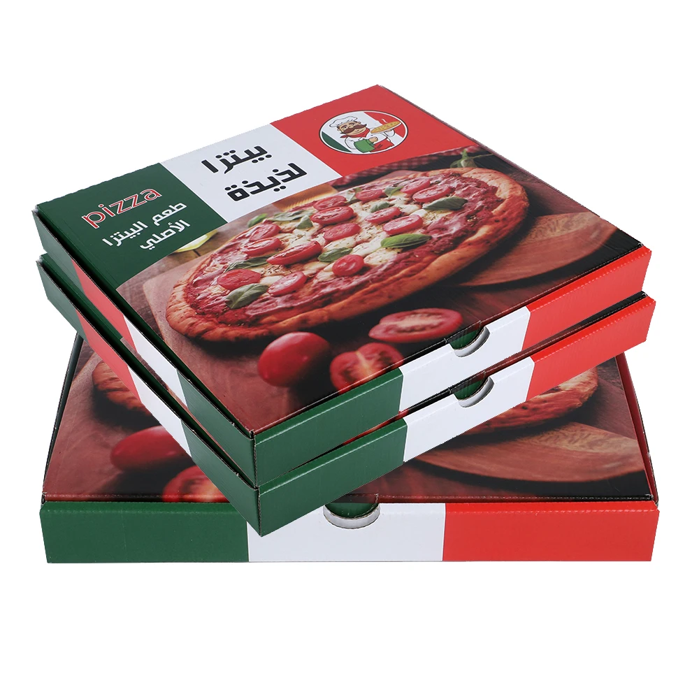 Индивидуальная печатная бумажная коробка для пиццы Компостируемая Гофрированная с логотипом сделано в Китае