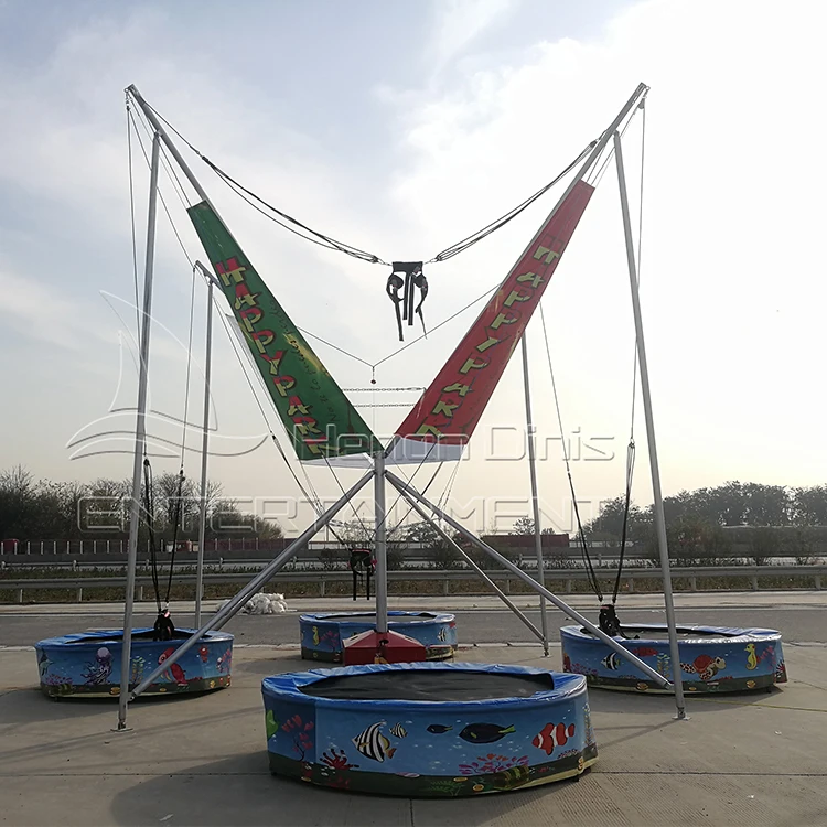new design adults jumping 4 man bungee trampoline indoor with cheap price