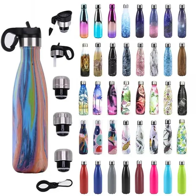 LASER LOGO FREE Eco Friendly Stainless Steel Double Wall Cola Shape Thermal Insulated Water Bottles With Custom Logo