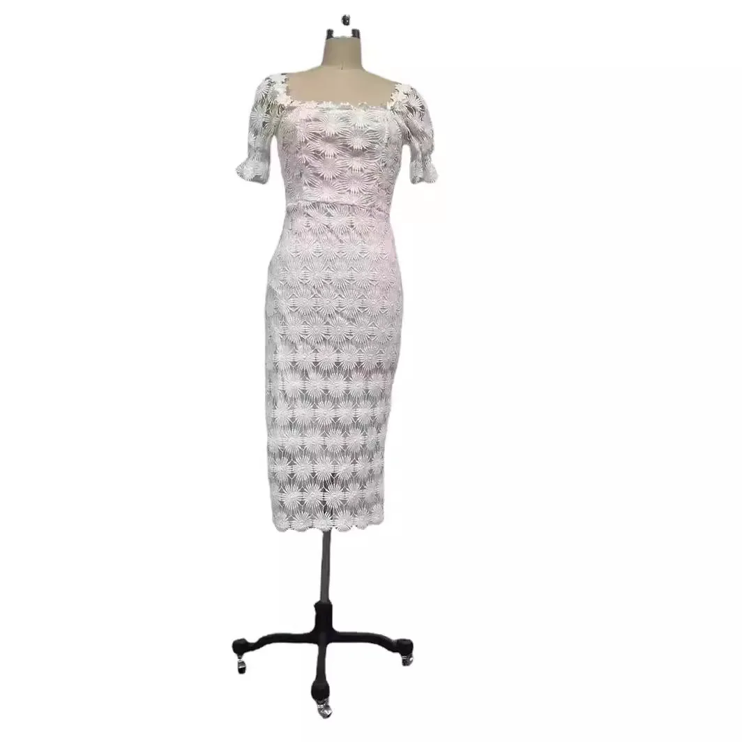 New fashion lace temperament commuter skirt three-color mid-waist solid color wrap models in the long skirt