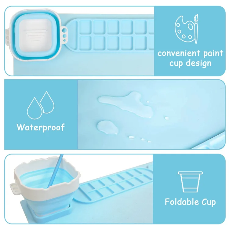 Custom Bpa Free Food Grade Silicone drawing mat Multi-Purpose Silicone Craft Mat Silicone Painting Mat With Cup