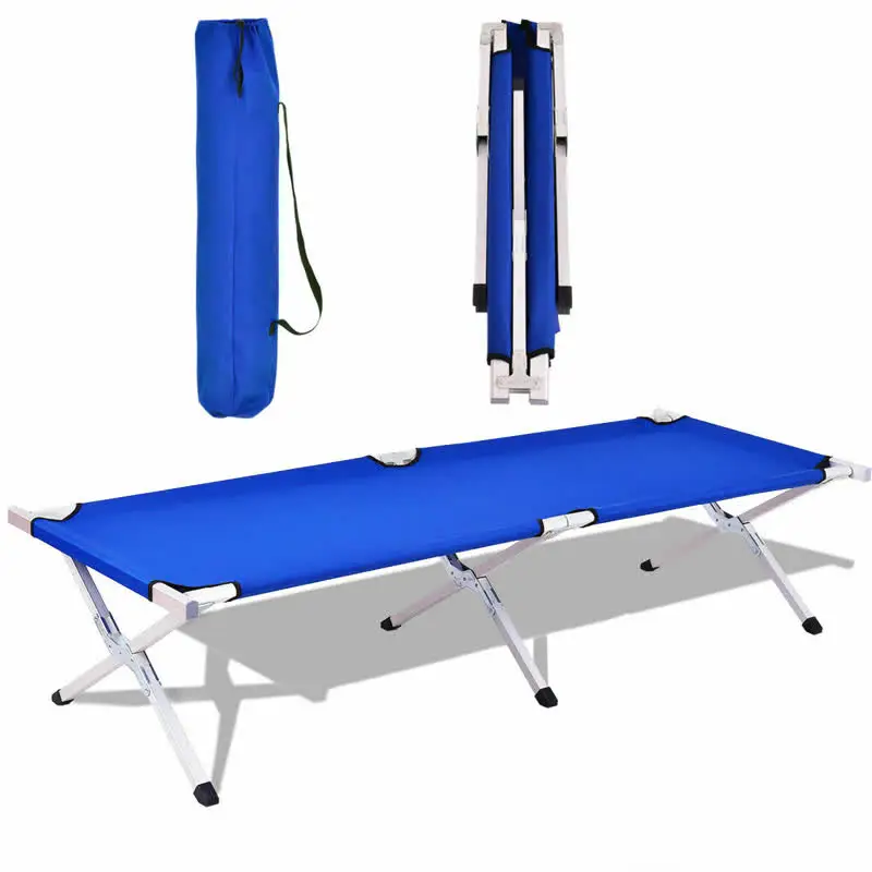 Aluminum/Iron/ Steel Frame Camp Cot Folding Camping bed 300 lbs Capacity  Picnic Cot