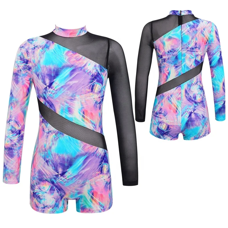 6-16 Stage Dance Wear Dance Jumpsuit Children Bodysuit For Girls Gymnastic Leotard Kids Training Dancewear Performance Wear