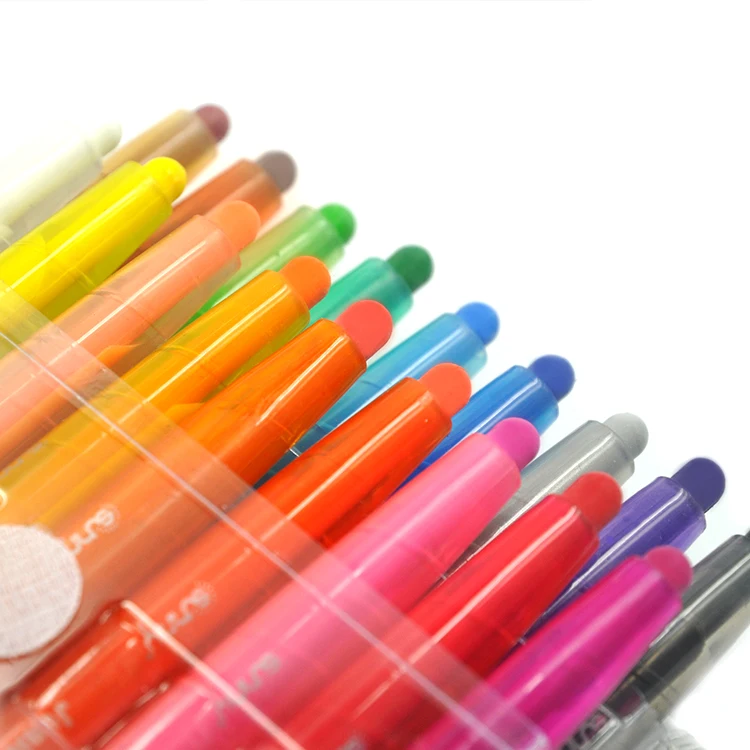 
crayon plastic pouch Toxic Wax Custom Decoration Case Set Art Christmas Pvc Kid Box Logo Packing Packaging Pcs 