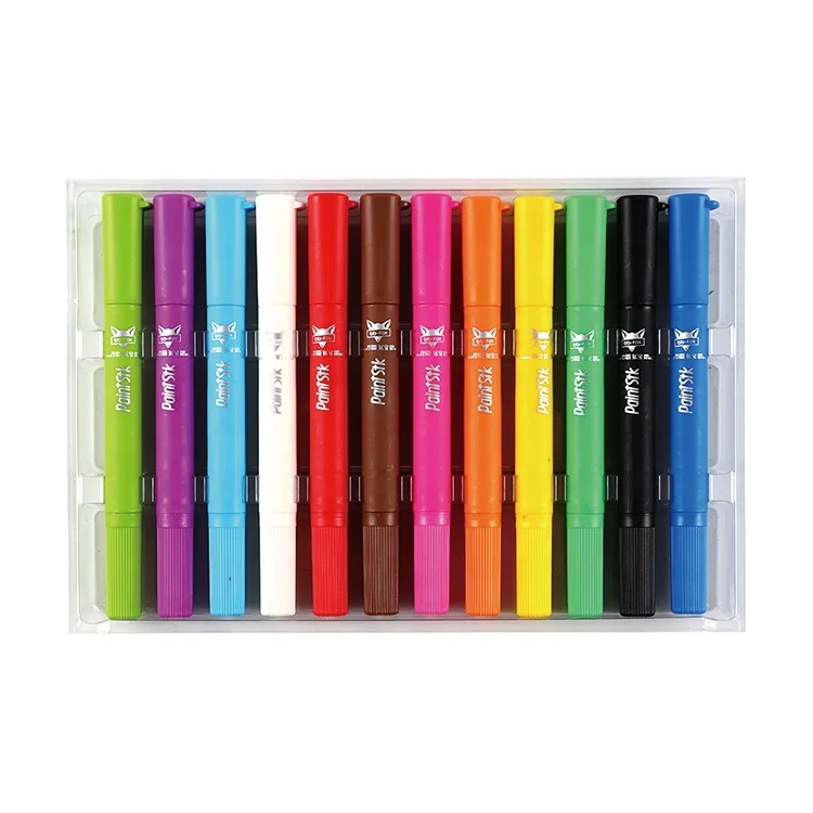 The Pen Shape Solid Tempera Paint Sticks Safe Non-Toxic Washable Crayons for Student, Painting