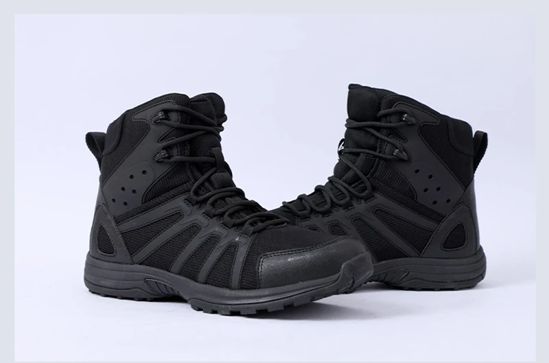 Tronyond Outdoor Sport Lightweight Mesh Breathable Hunt Mountain Climbing Boots Desert Black Tactical Boots Hiking Boots for Men