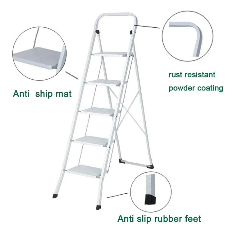 Low Price Steel Step Safety Foldable  5 Steps Ladder Household