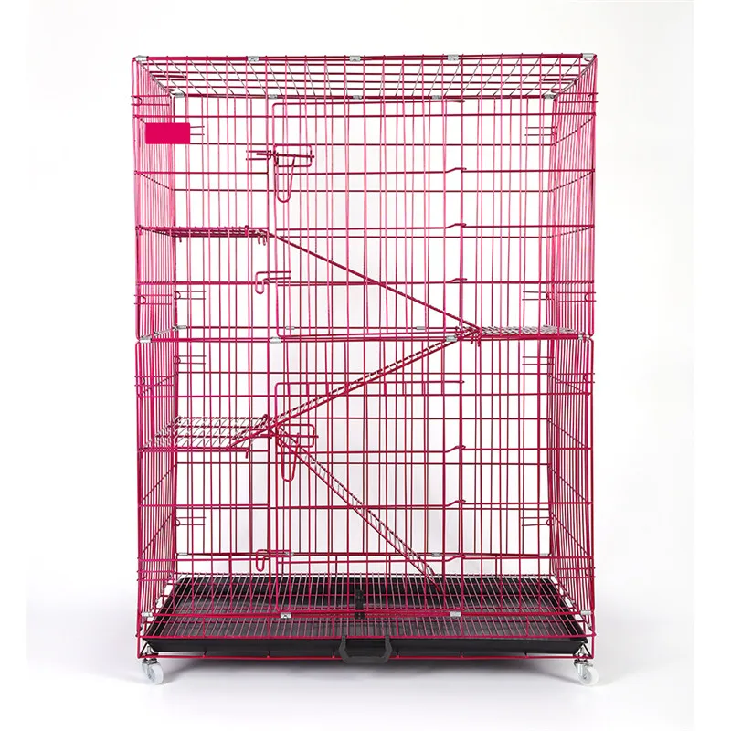 
Two-story pet house habitat breeding cat carry cage luxury folding cat cage outside metal cage for cat 