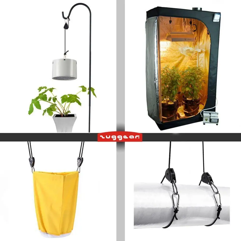 
Heavy Duty Hanging Rope Ratchet LED Grow Light Hanger Adjustable Length 1/8