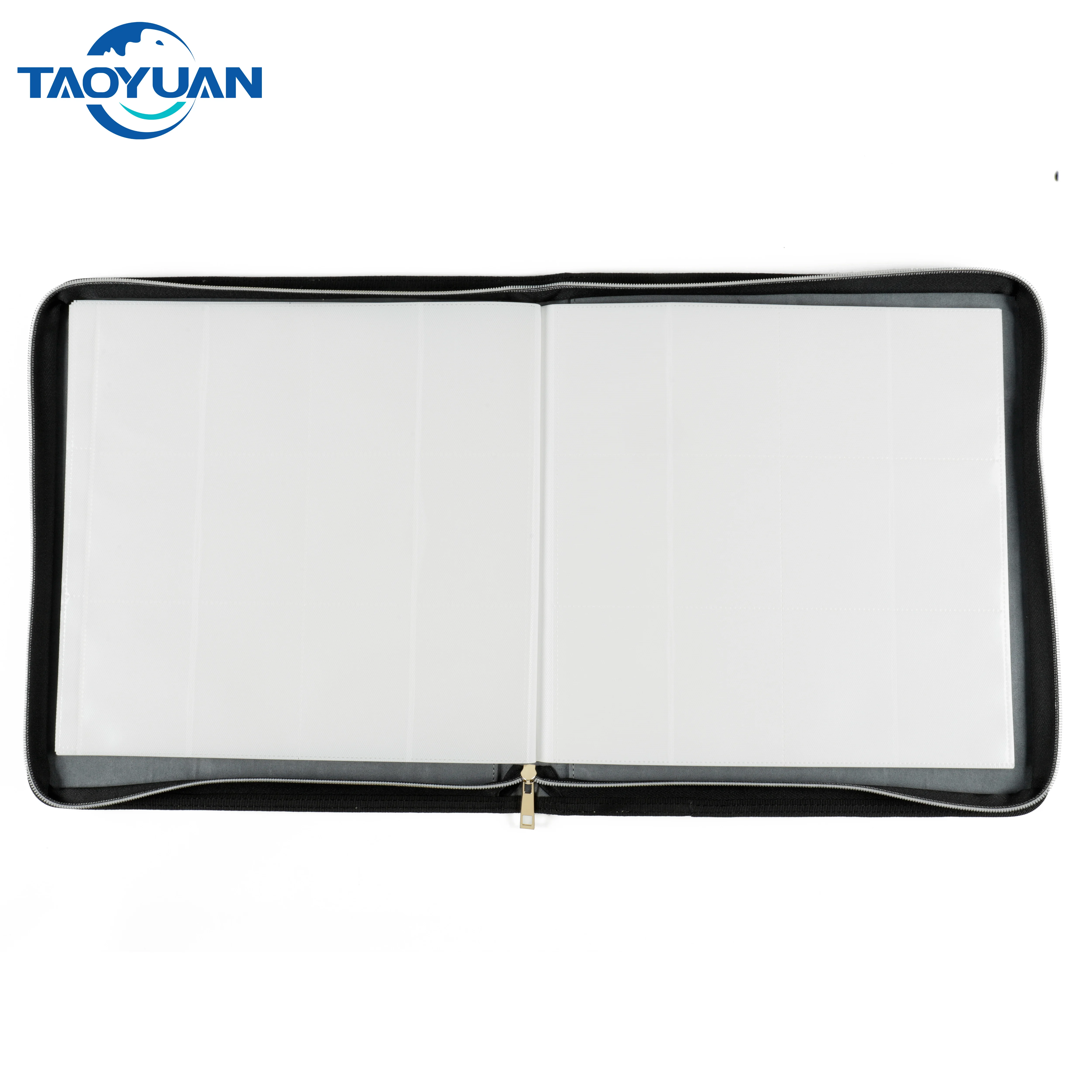 Bowen popular texture WHITE Leather 12 Pocket Zipper premium Binder Album for Magic Yugioh Pokemon 480 cards