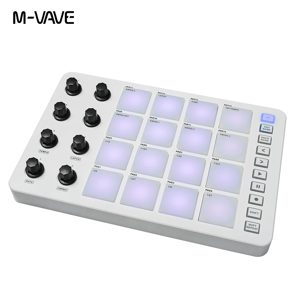 USB MIDI контроллер с 16 барабанными колодками 8 назначаемых ручек Note повторение кнопок полного уровня