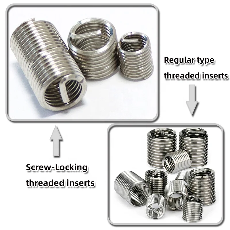 Machining Services Lock Type Threaded Inserts for Metal M12 1.5 Fasteners Cnc Threading Inserts