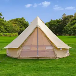Custom Canvas Bell Tent Wall Teepee Yurt Glamping Tent Outdoor Heavy Duty Canvas Warm Tent