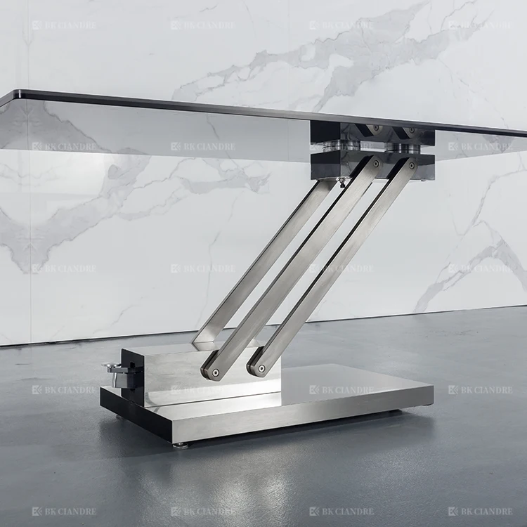 BKX Modern apartment Lifting Up and Down extendable Multi-functional ceramic Coffee Dining Table