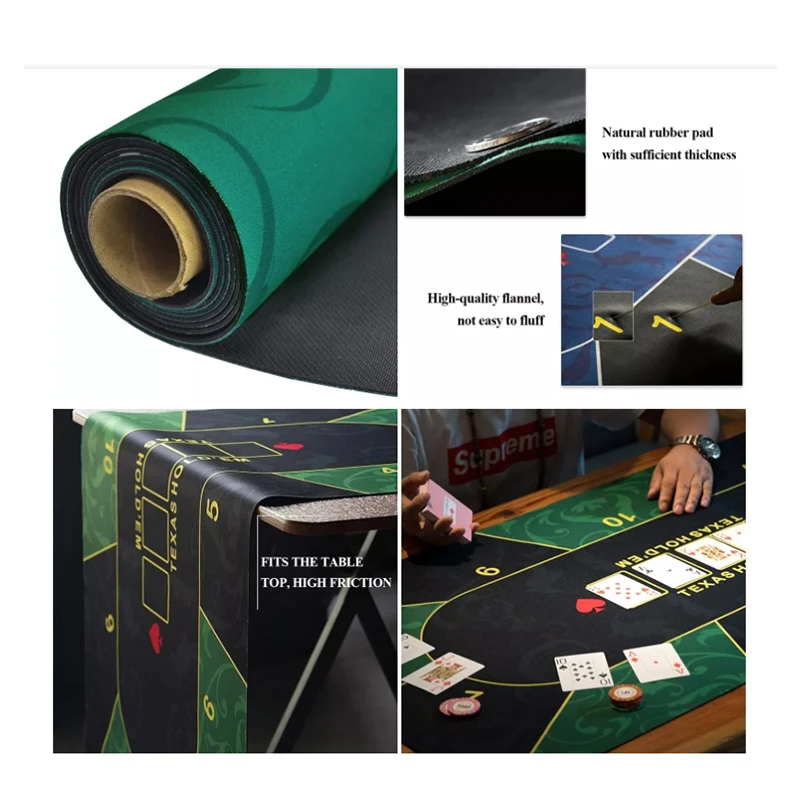 180*90cm Popular Rubber Gambling Poker Table Mat Casino Table Cloth Texas Holden Poker Table Mat For Sale