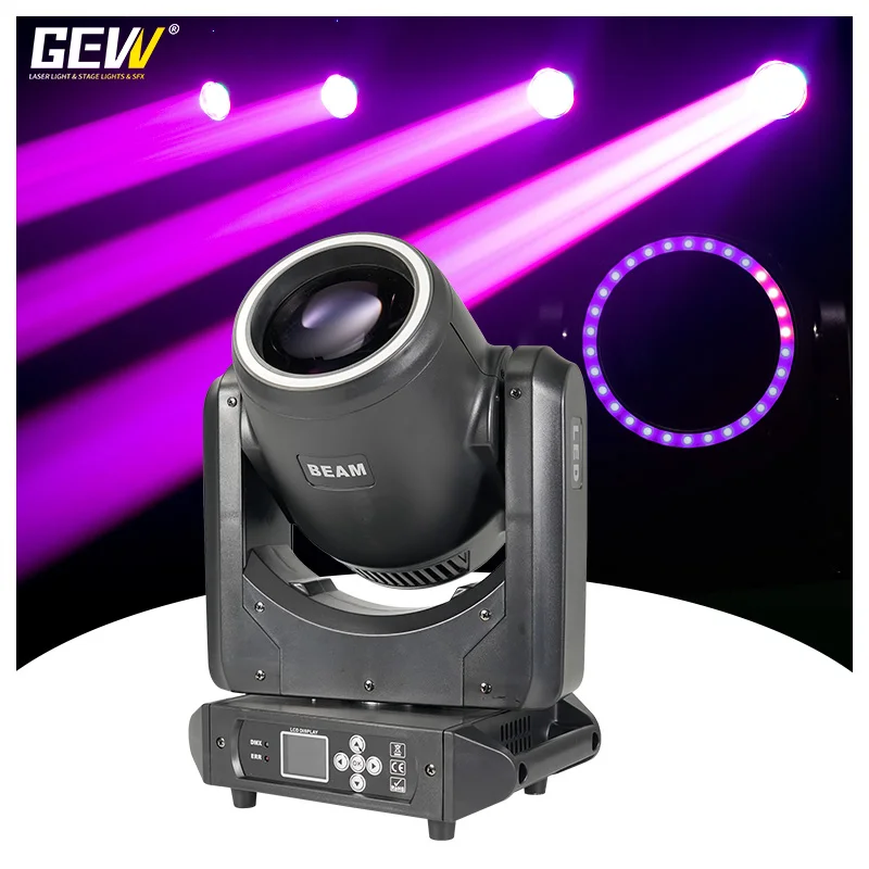 GEVV Beam DJ Light LED 200W DMX Sharpy Beam 200W Moving Head Light With Halo For Disco Club
