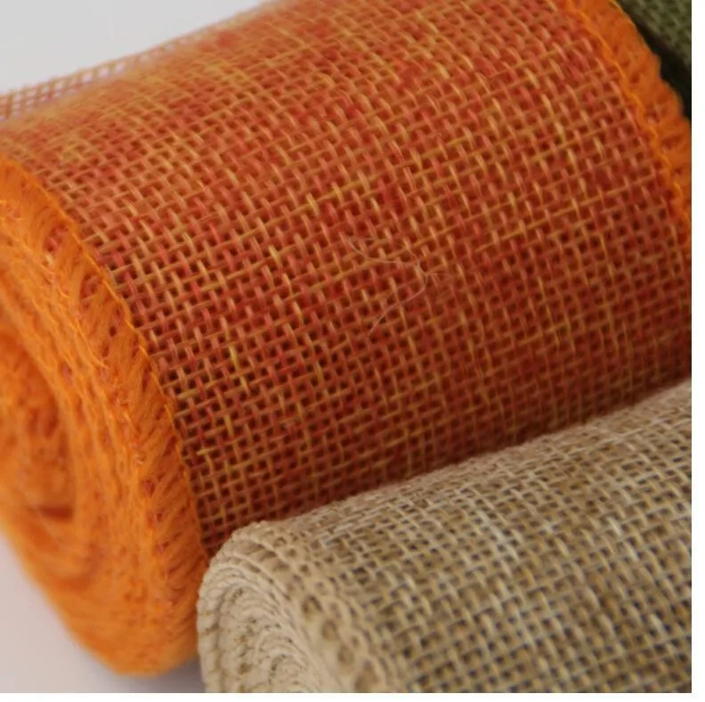 Wholesale Best Price 6CM Linen Jute Ribbon Roll For Wedding Christmas Decoration