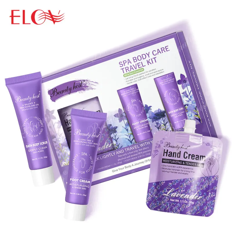 Travel Gift Moisturizing Body Care Sets Natural Whitening Lavender Hand/Foot Cream Both Body Scrub Body Skin Care Set