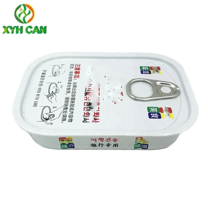 200g Metal Tin Can for Canned Food Crab Meat Sardine Fish Tin Box Custom Printing Logo