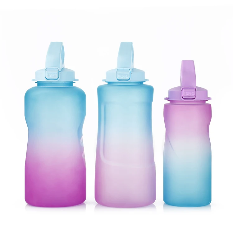Leakproof BPA Free PETG Colorful Large 1 Gallon Motivational Fitness Water Bottle Plastic with Lids Straw Custom