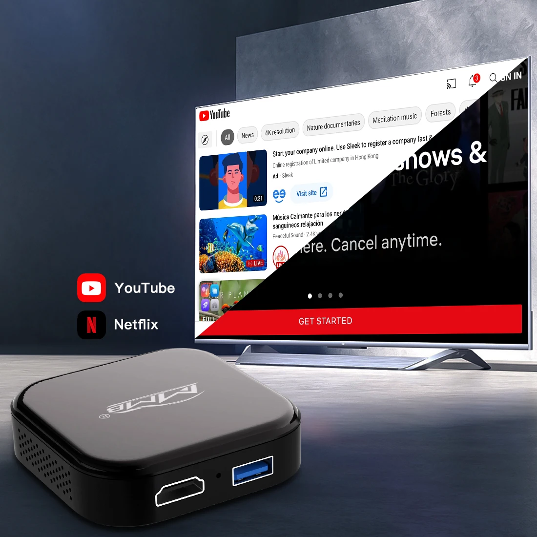 MMB Max беспроводной Android tv box Carplay адаптер с интерфейсом HD MI Magic Box для Apple AI BOX