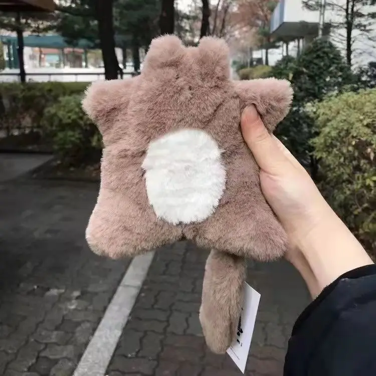 Promotion Cute Cartoon Squirrel Plush Storage Makeup Bag Custom Coin Purse Cosmetic Bags