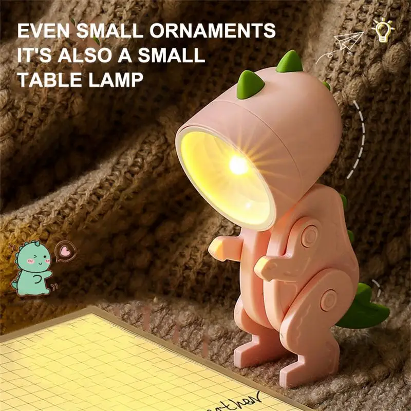 High Quality Mini Dinosaur Night Light Cute Dinosaur Design Folding Table Lamp Battery Powered For Bedroom Living Room Decor