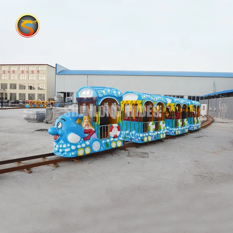 Amusement park games kid electric train track train rides for sale