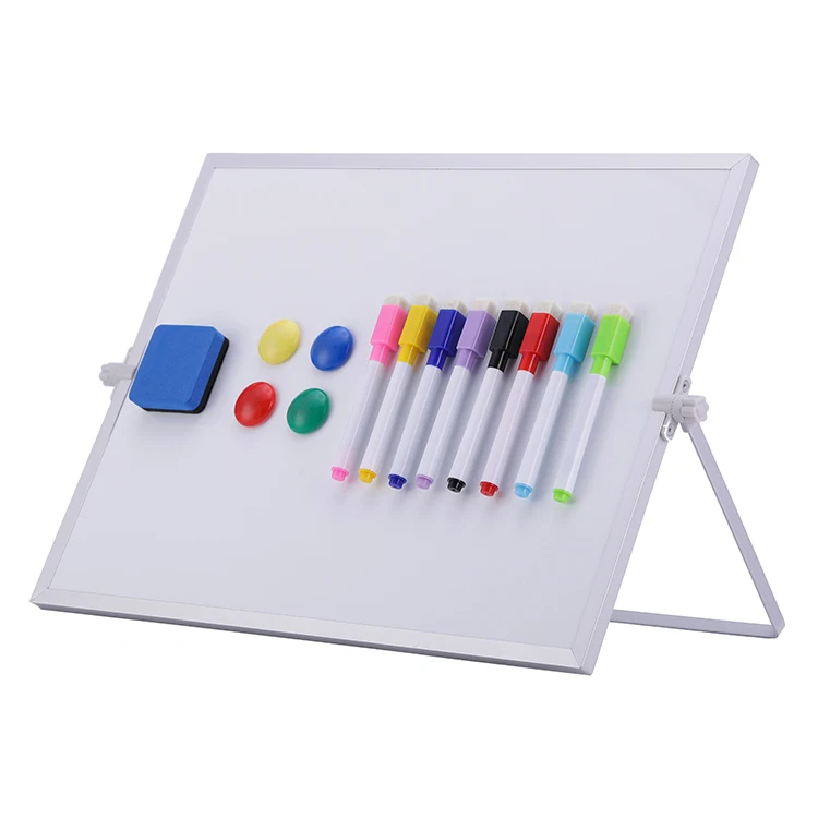 Removable dry erase desktop whiteboard school office home used small fordable magnetic whiteboard with stand