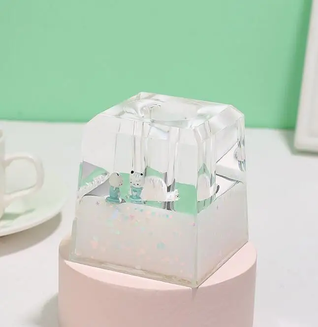 Square cartoon penholder jelly color emulsion hourglass office desktop penholder