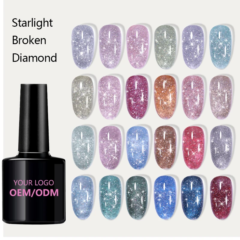 Factory Glitter Gel Polish Manicure Biab 24Colors Reflective Disco Gel Polish Glitter Gelpolish
