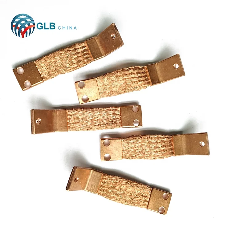 Factory High Quality Flexible Earth Bonding Strap High Current Braided Copper Strip Copper Braided Shunt Product