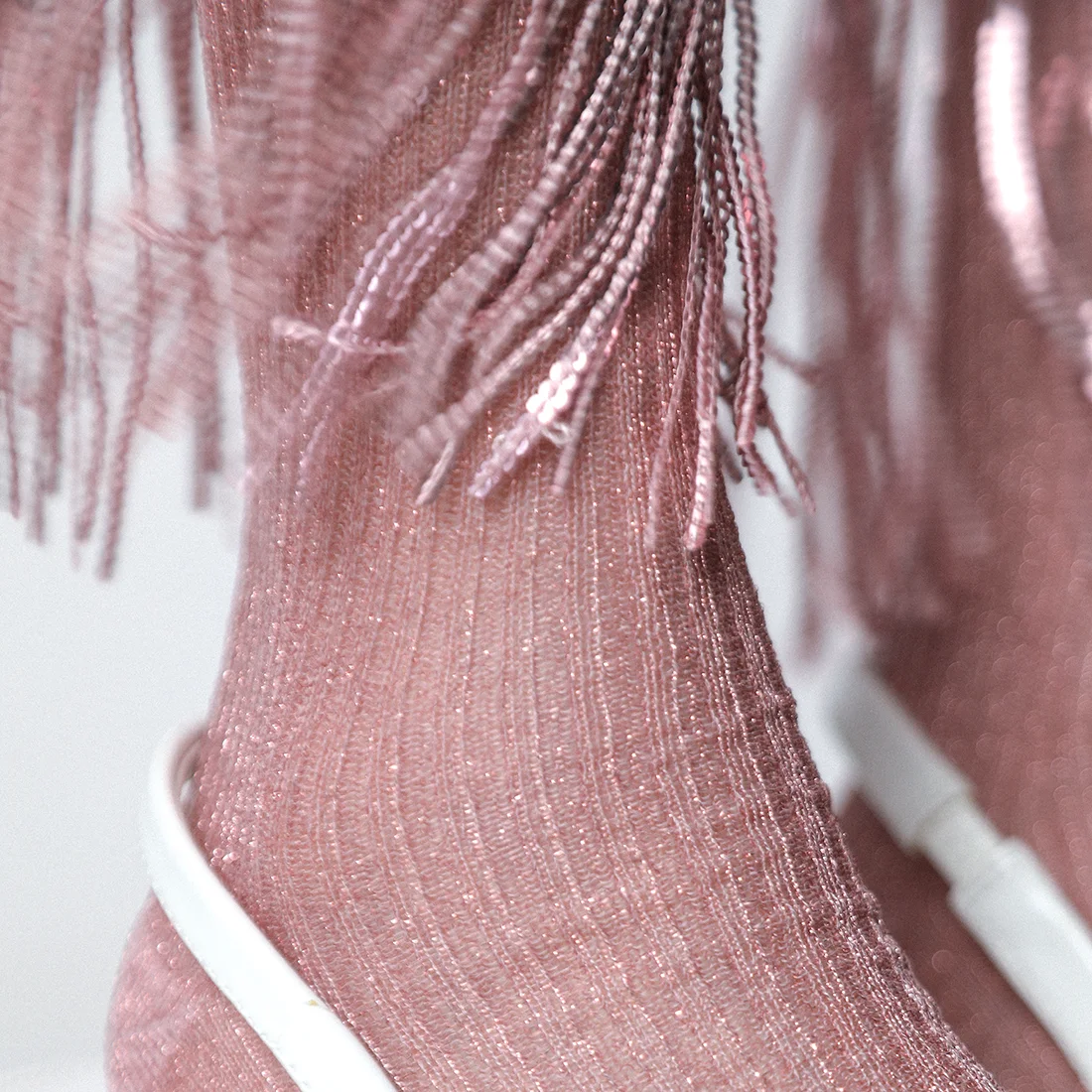 Spot fashion women cute tassel cotton crew socks custom glitter most popular girls socks luxury decorate socks