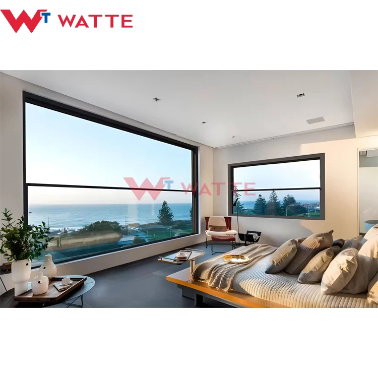 New design aluminum vertical sliding retractable guillotine glass windows system bedroom balcony electric lift up window