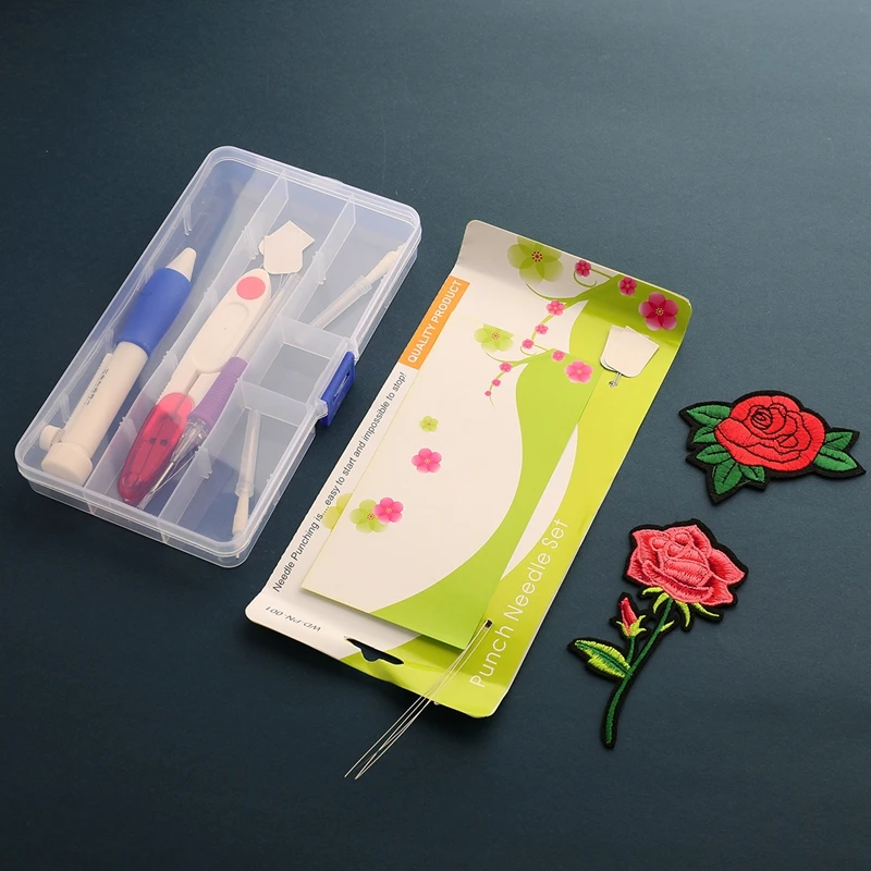  Hot sale in Amazon Poke pin embroidery kit AC140 Punch Needle Kits thread circle cloth