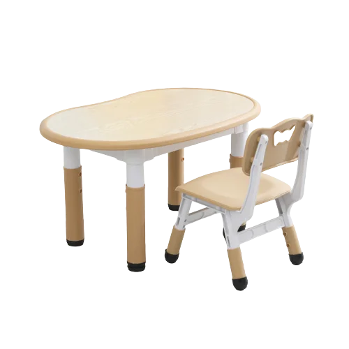 Height-Adjustable School Study Desk 4 Seat Toddler Table Chair Set Kids Furniture for Ages 2-10 Boys & Girls