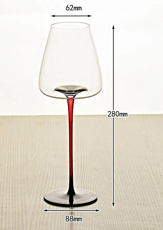 Burgundy wine glass with black bottom potted household Nordic light luxury crystal glass grape goblet manufacturers wholesale