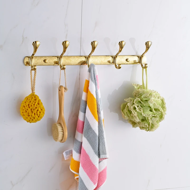 Zinc Alloy 3-8 Robe Hook Clothes Hook Rack Chrome Bronze Golden