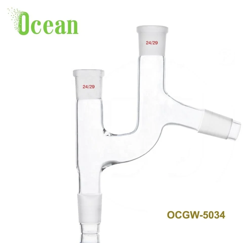 Lab Glassware Distilling adapter glass connecting tube Synthware distillation adapter
