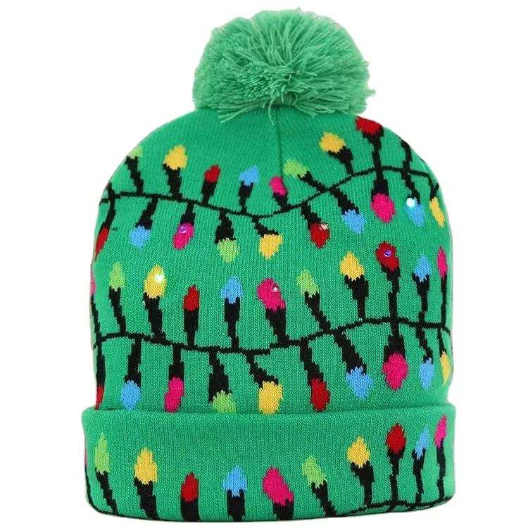 Grand Festival LED Light Up Christmas Hats Colorful Beanie Winter Hats Christmas Decoration Supplies